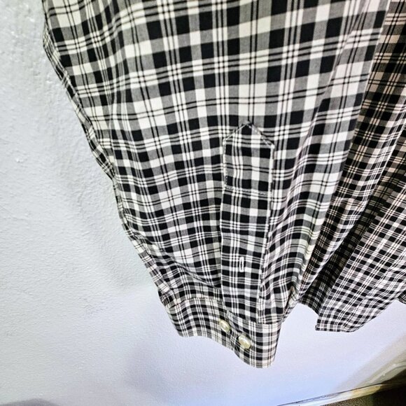 L.L BEAN BLACK & WHITE GINGHAM MEN'S LONG SLEEVE BUTTON DOWN CASUAL SHIRT SZ XL - Picture 5 of 7